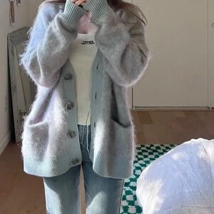 Cozy smoke purple Women's Sweater cardigan